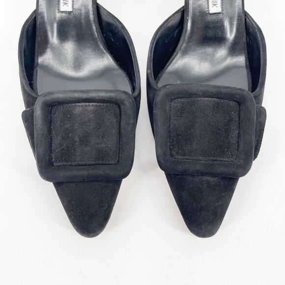 Manolo Blahnik Black Mules with Buckle.  Like new. - Picture 6 of 10